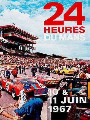 Print on Paper /& Canvas Giclee Poster Porsche 1970 Le Mans France Race
