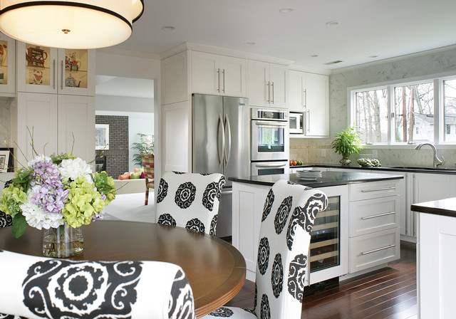 CONTEMPORARY BLACK AND WHITE KITCHEN - CHERRY HILL NJ transitional-kitchen