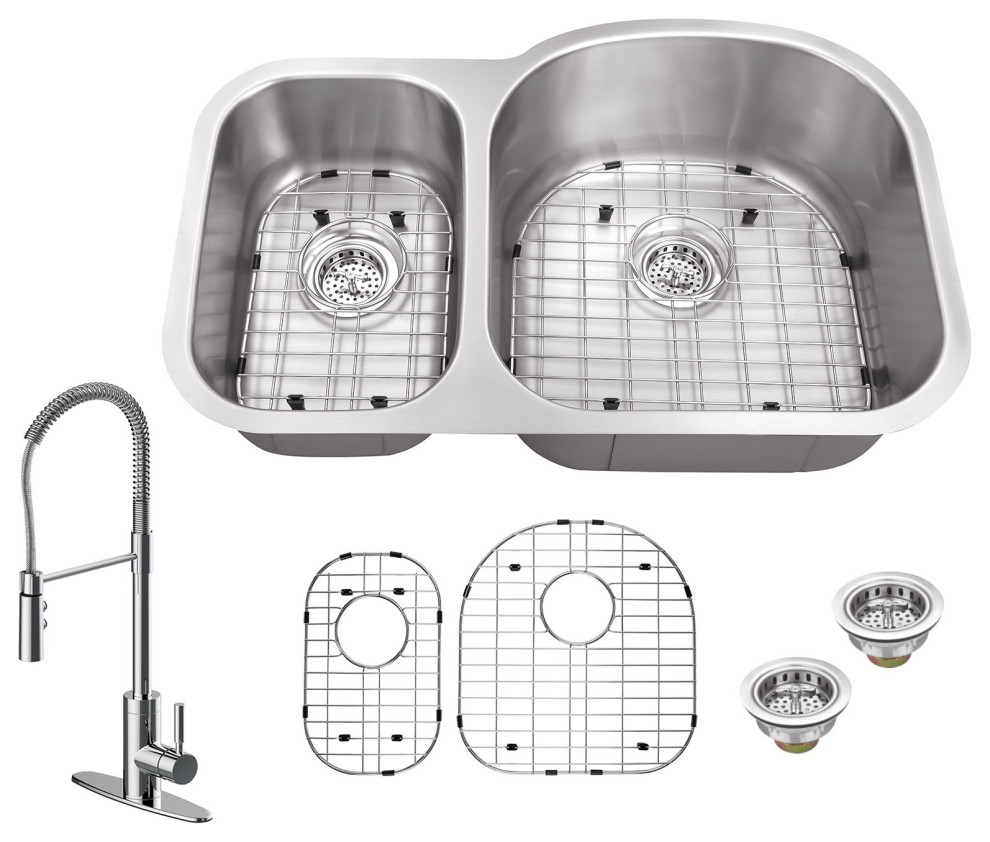 Miseno MSS3220C3070/MK6557 31-1/2" Undermount Double Basin - Stainless Sink /