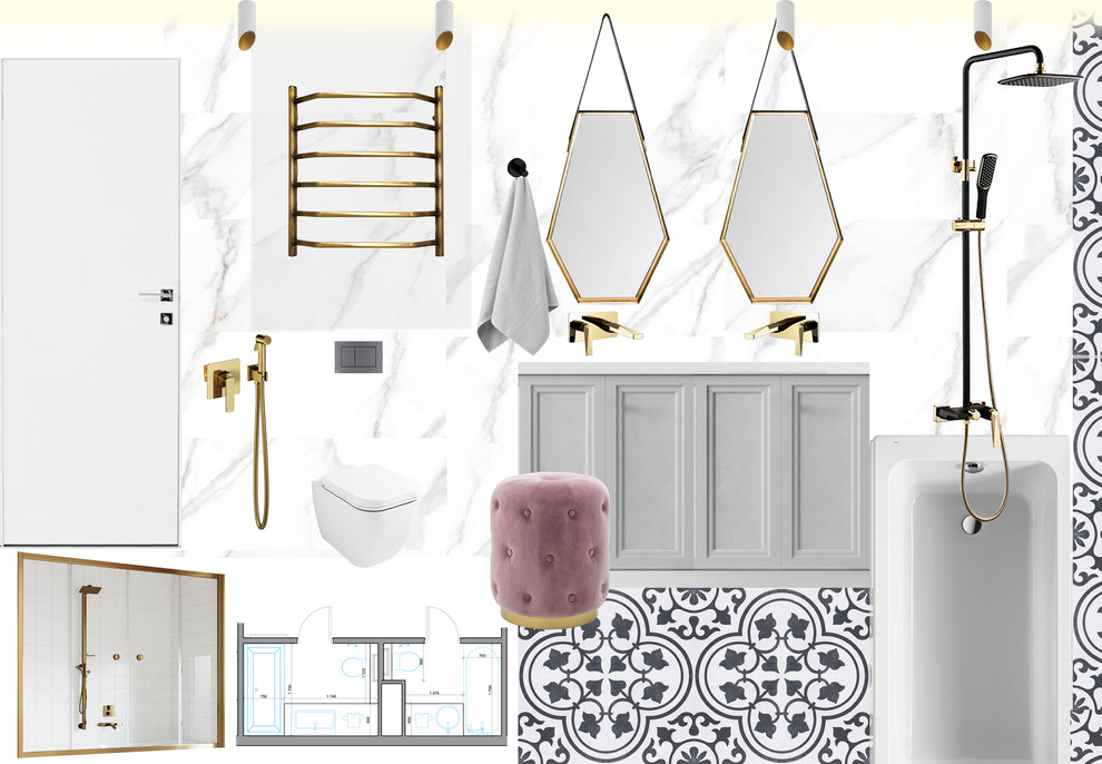 Коллажи к проекту для большой семьи в стиле современной классики