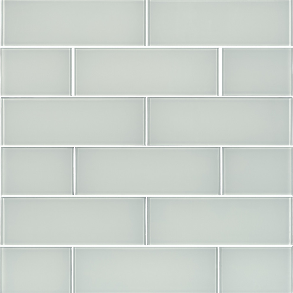 MSI SMOT-GL-T-412 4" x 12" Rectangle Wall Tile - Glossy Visual - - Snowcap