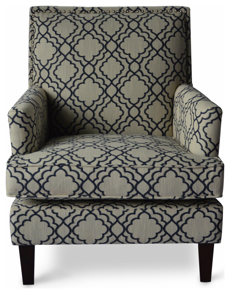 Aubrey Accent Chair, Dark Blue, 30x37.5
