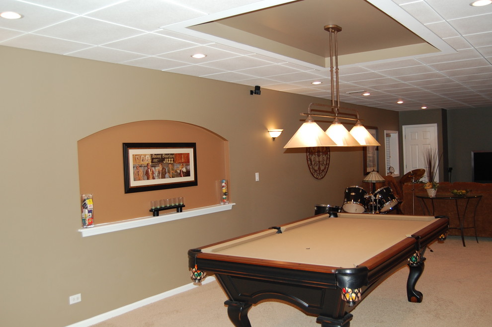 Large transitional basement photo in Chicago