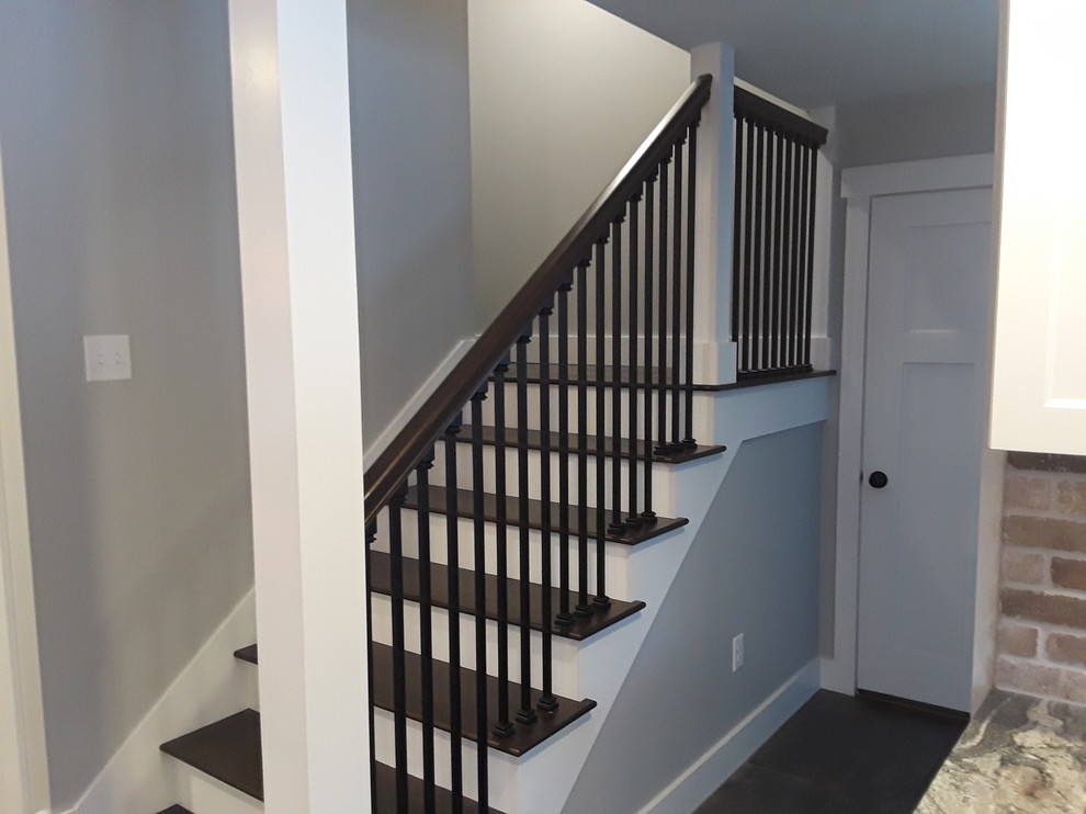 Inspiration for a craftsman staircase remodel in Portland Maine