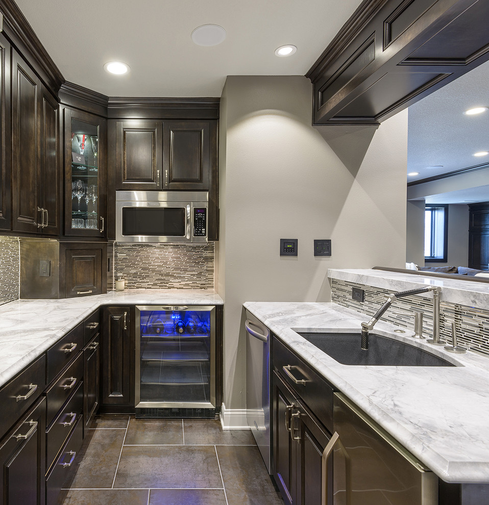 Contemporary kitchen in Other with granite benchtops.