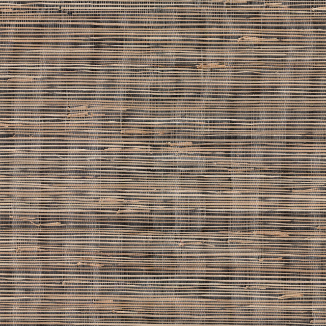 Anhui Black Grasscloth Wallpaper, Swatch Contemporary Wallpaper