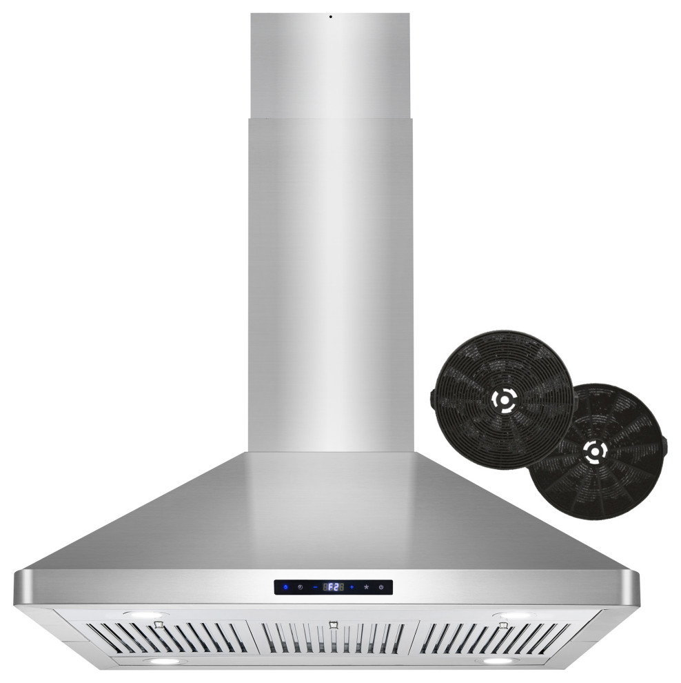 36" Ductless Island Range Hood With Soft Touch Controls, Permanent ...