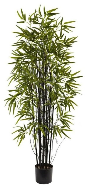 5 Black Bamboo Tree Contemporary Artificial Flowers Plants And 5 Black Bamboo Tree