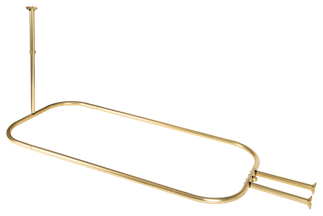 Utopia Alley Aluminum Hoop Oval Shower Rod, 54" Extra Large Size by 26", Polished Gold