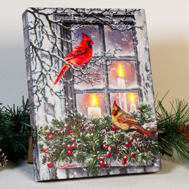 Mini Lighted Easel Back Canvas 8x6 Together For Christmas Rustic
