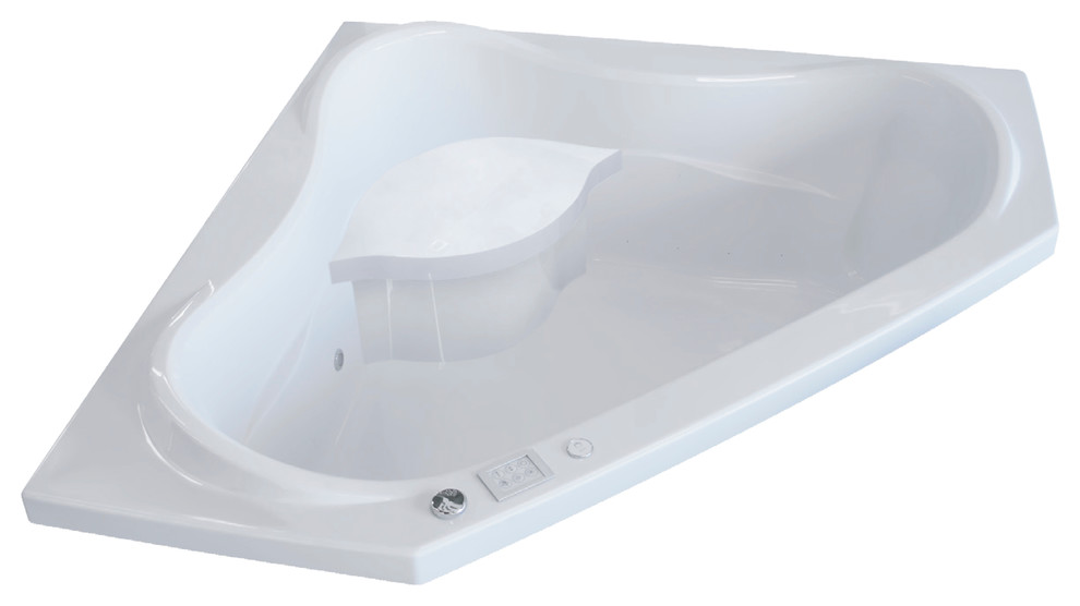 Bathtub Tub Corner Bathtub Left Silicone Acrylic 150 x 90 cm AB/Overflow Feet 