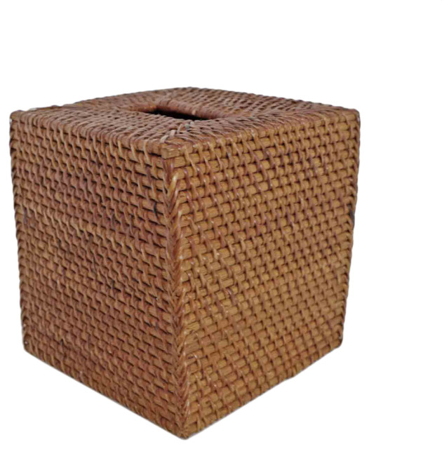 Tea Stained Rattan Tissue Cover