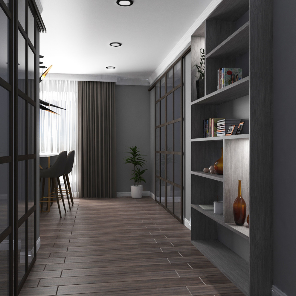 Дизайн интерьера трехкомнатной квартиры 115 м2 (Санкт-Петербург) кухня-гостиная