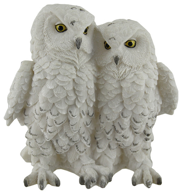 Birds Of A Feather Decorative Cozy White Snowy Owl Statue Birds Of A Feather Decorative Cozy White Snowy Owl Statue Rustic Objects And Figurines By Zeckos