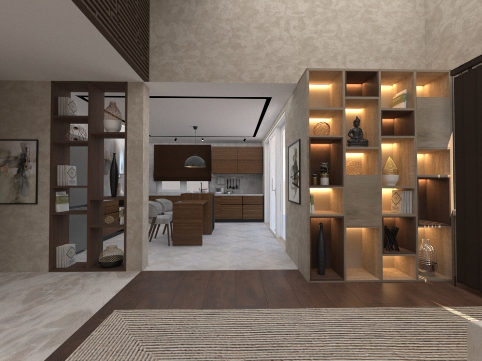 Вид на кухню из зала