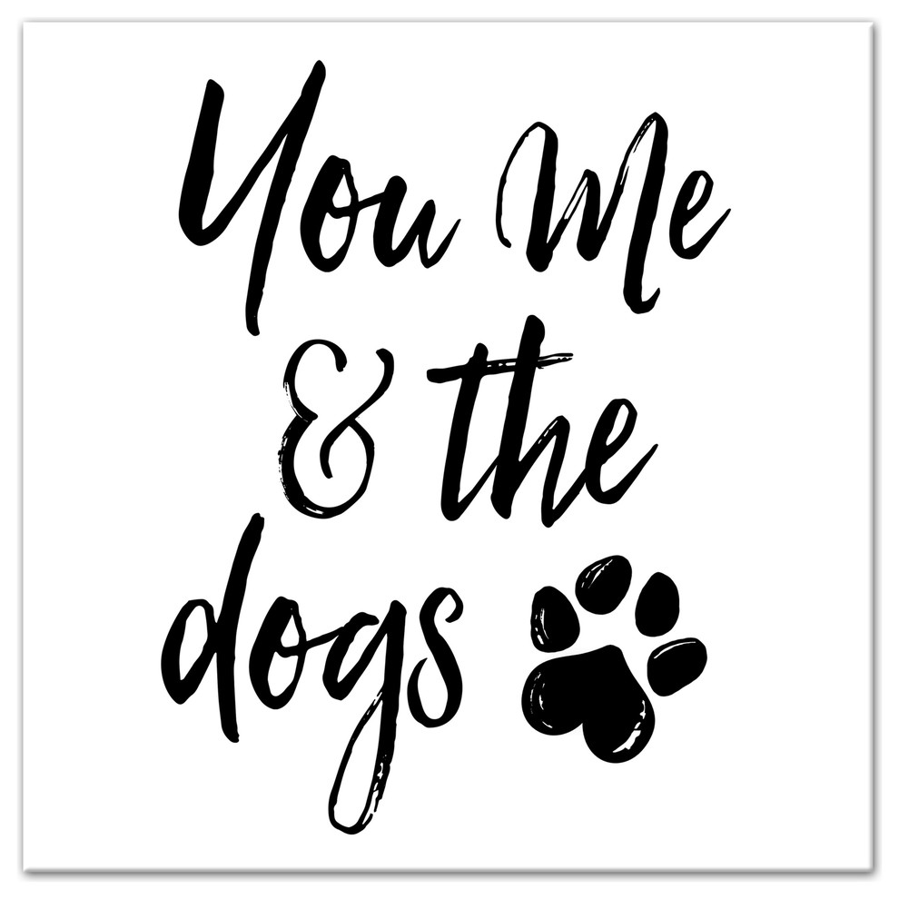 You Me And The Dogs 12x12 Canvas Wall Art - Contemporary - Prints And