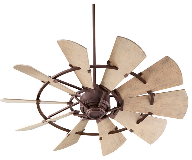 Quorum International Windmill 52 Damp Fan In Oiled Bronze