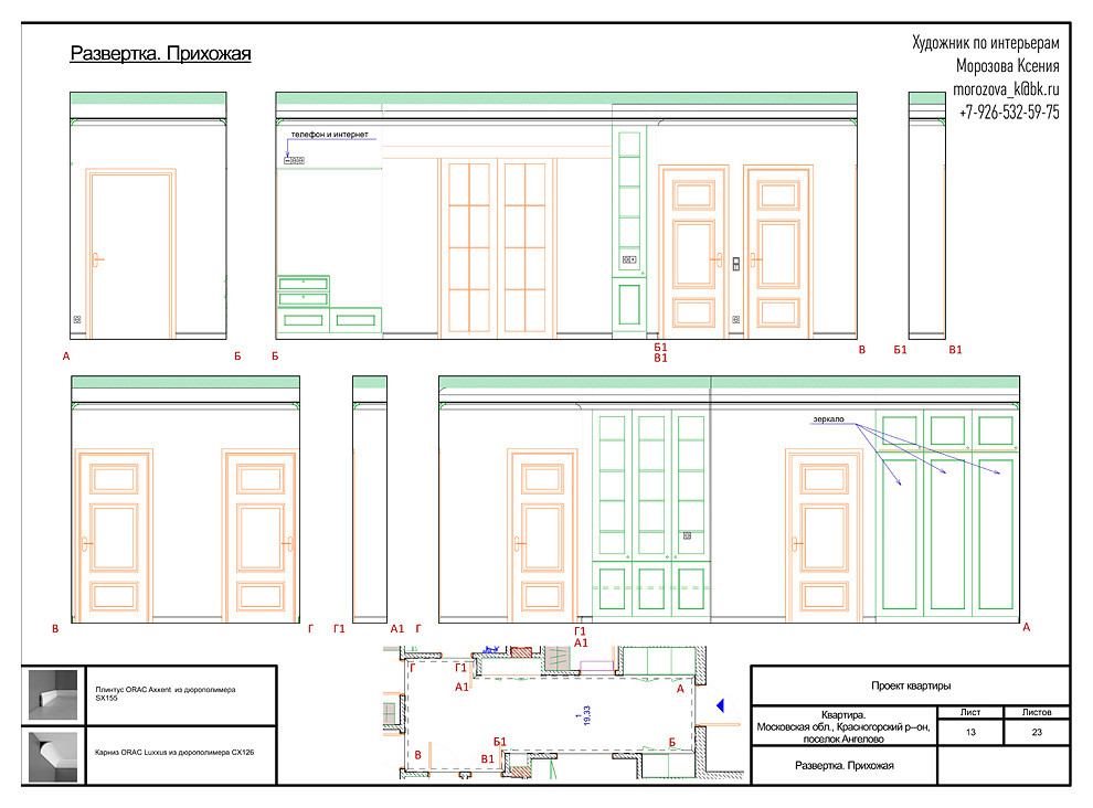 РАЗВЕРТКА. ПРИХОЖАЯ.