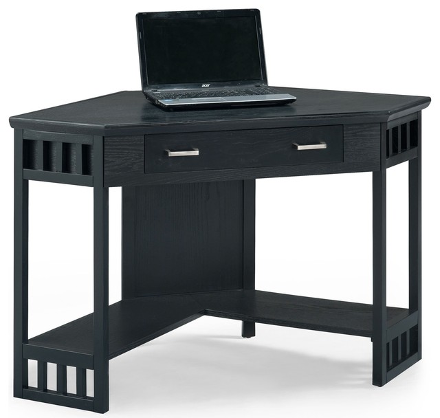 Leick Furniture Home Office Black Corner Computer / Writing Desk
