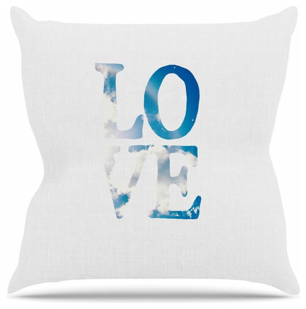 Robin Dickinson Love White Cloud Throw Pillow Contemporary