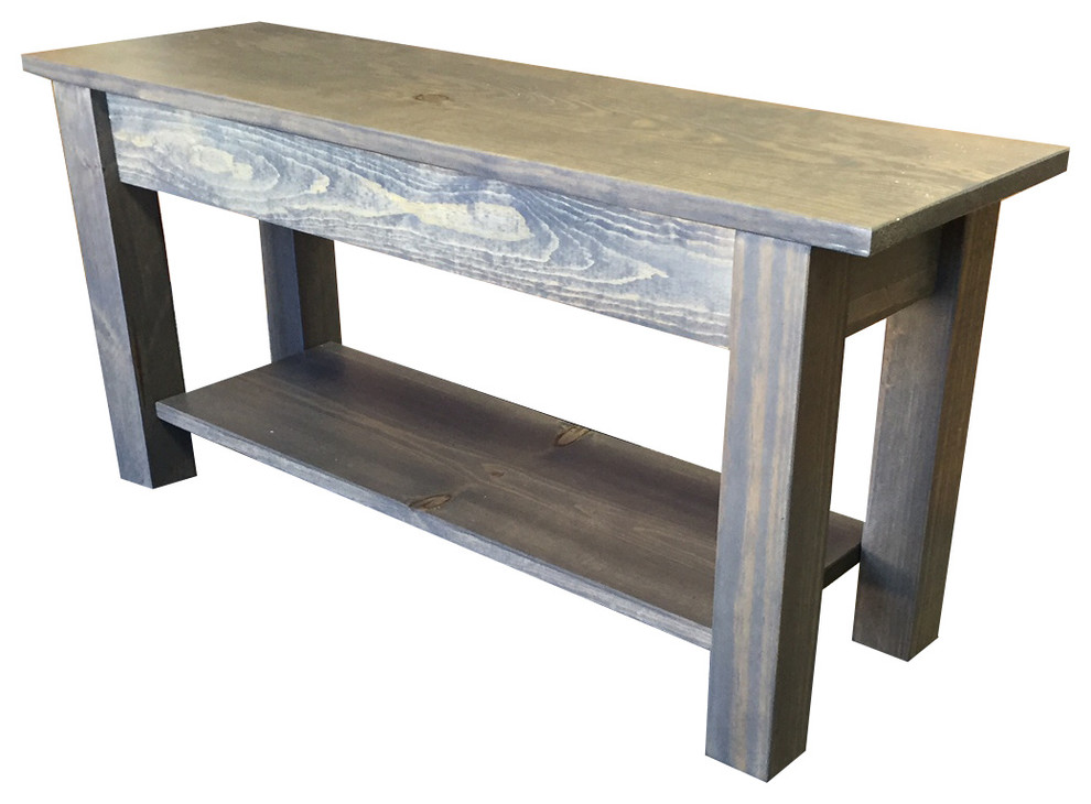 Cape Cod Storage Bench With Shelf, 30" Rustic Accent And Storage