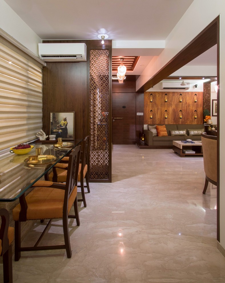 This is an example of an asian dining room in Pune.