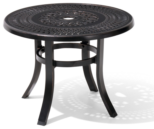 Cast Aluminum Patio Side Table Outdoor Round Anti-Rust Small Table ...