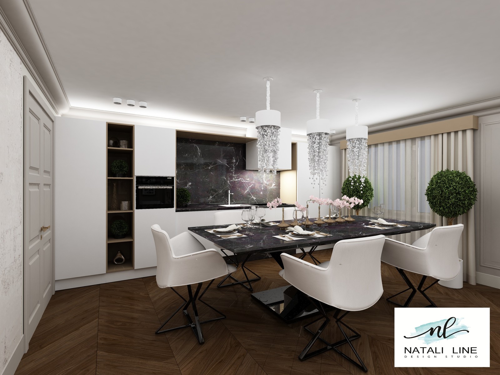 Проект квартиры 98.9кв.м. был создан для молодой семейной пары с тремя  детьми