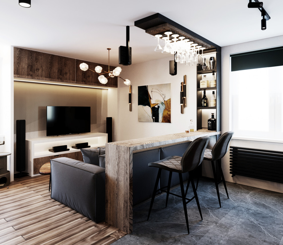 Квартира с деревянными элементами