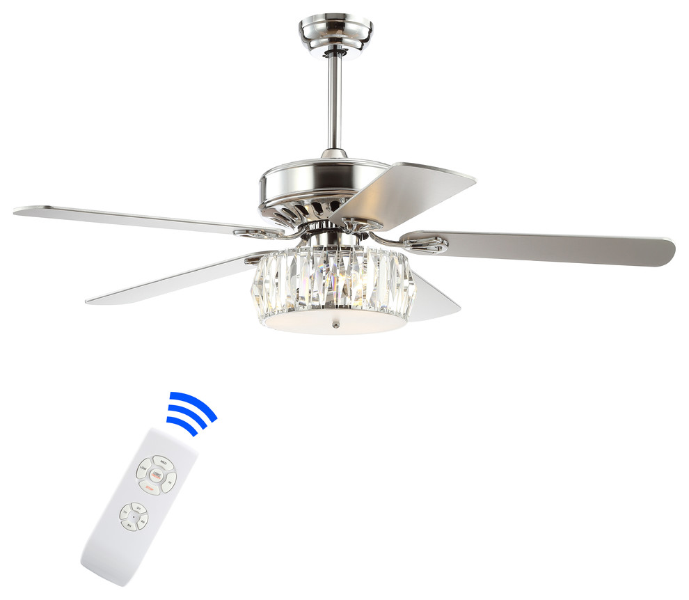 Mandy 52 3 Light Crystal Prism Drum Led Ceiling Fan With Remote