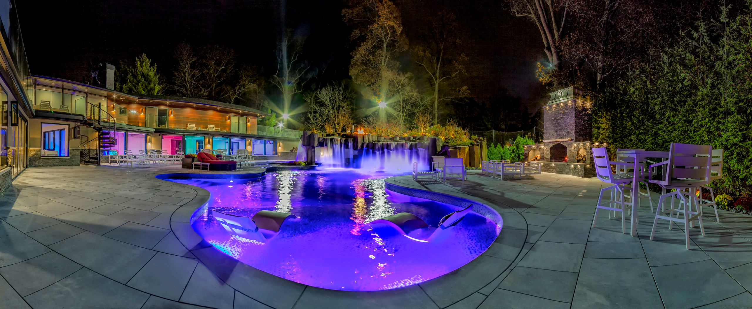 Backyard patio and lighting