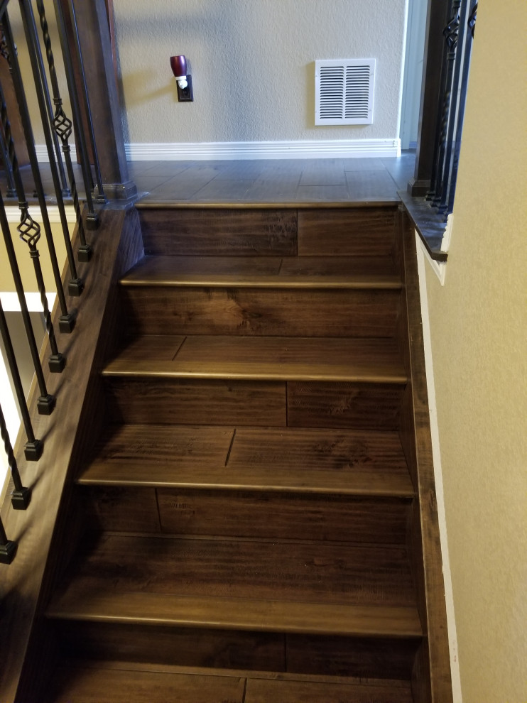 Timeless Elegance: Dark Hardwood Staircase Transformation