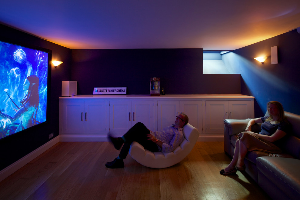 This is an example of a modern home theatre in London.