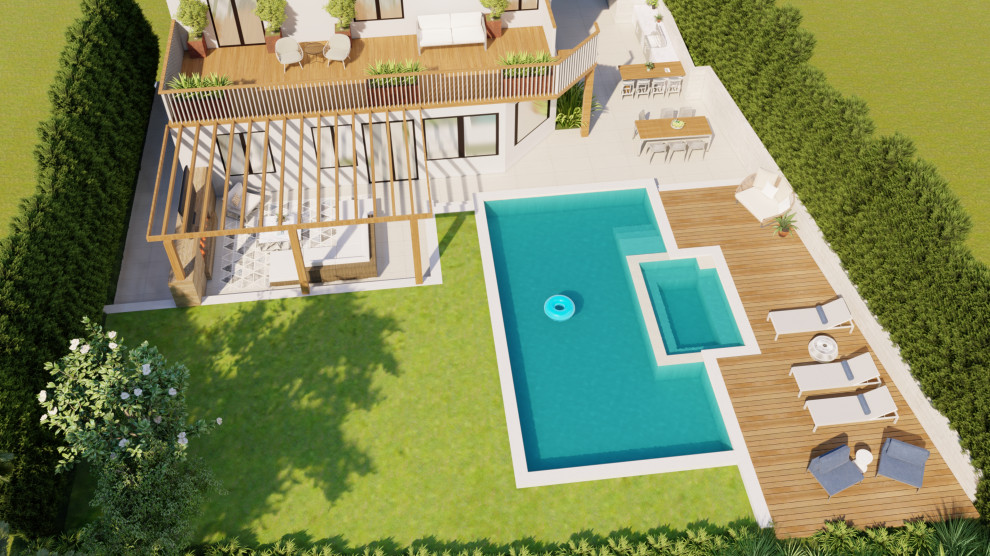 Example of a minimalist pool design in Los Angeles