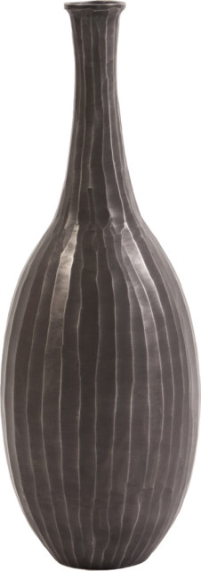 Graphite Chiseled Metal Bottle - Graphite Gray