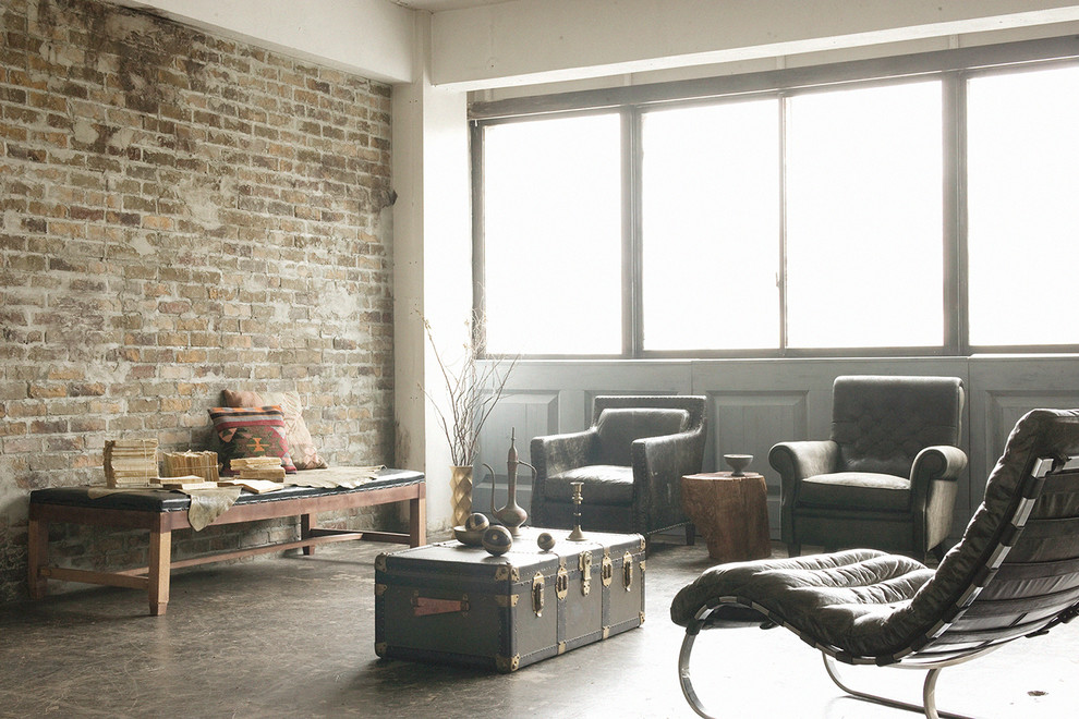 Inspiration for an industrial living room in Tokyo.