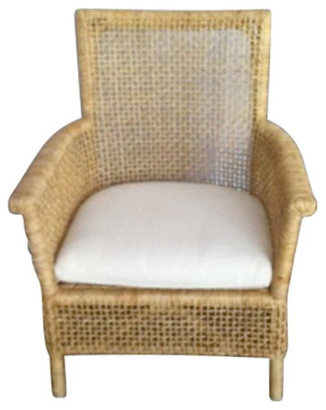 Rattan Lace Arm Chair - $400 Est. Retail - $250 on Chairish.com