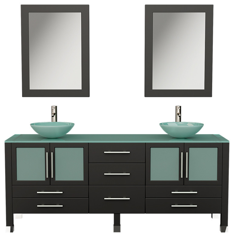 Lafayette 71" Modern Double Vanity Set Contemporary Bathroom