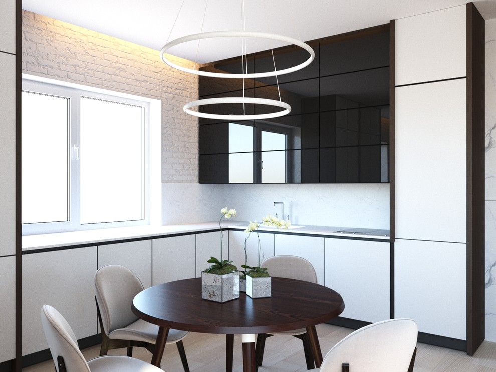 Дизайн интерьера гостиной-кухни в коттедже