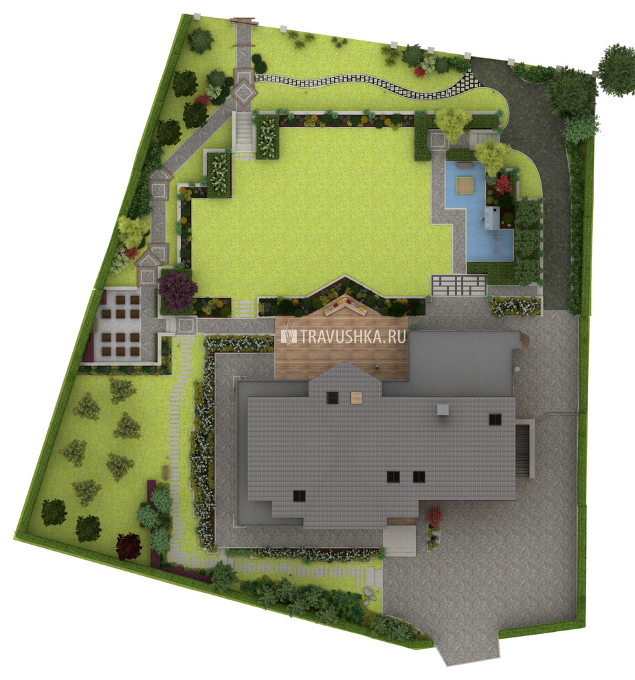 Дизайн-проект участка 20 соток, в 3D