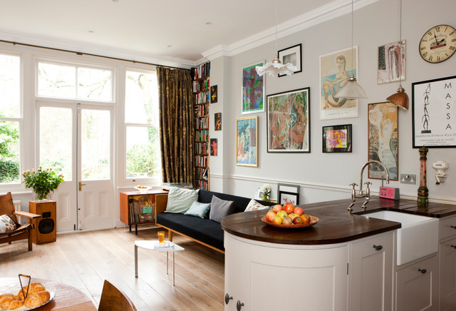 Muswell Hill Flat Refurbishment eklektisk-dagligstue