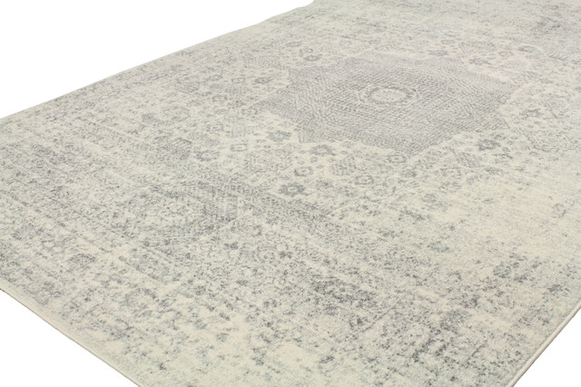 Bashian Fanny Ivory/Silver Area Rug, 7'6"x9'6"