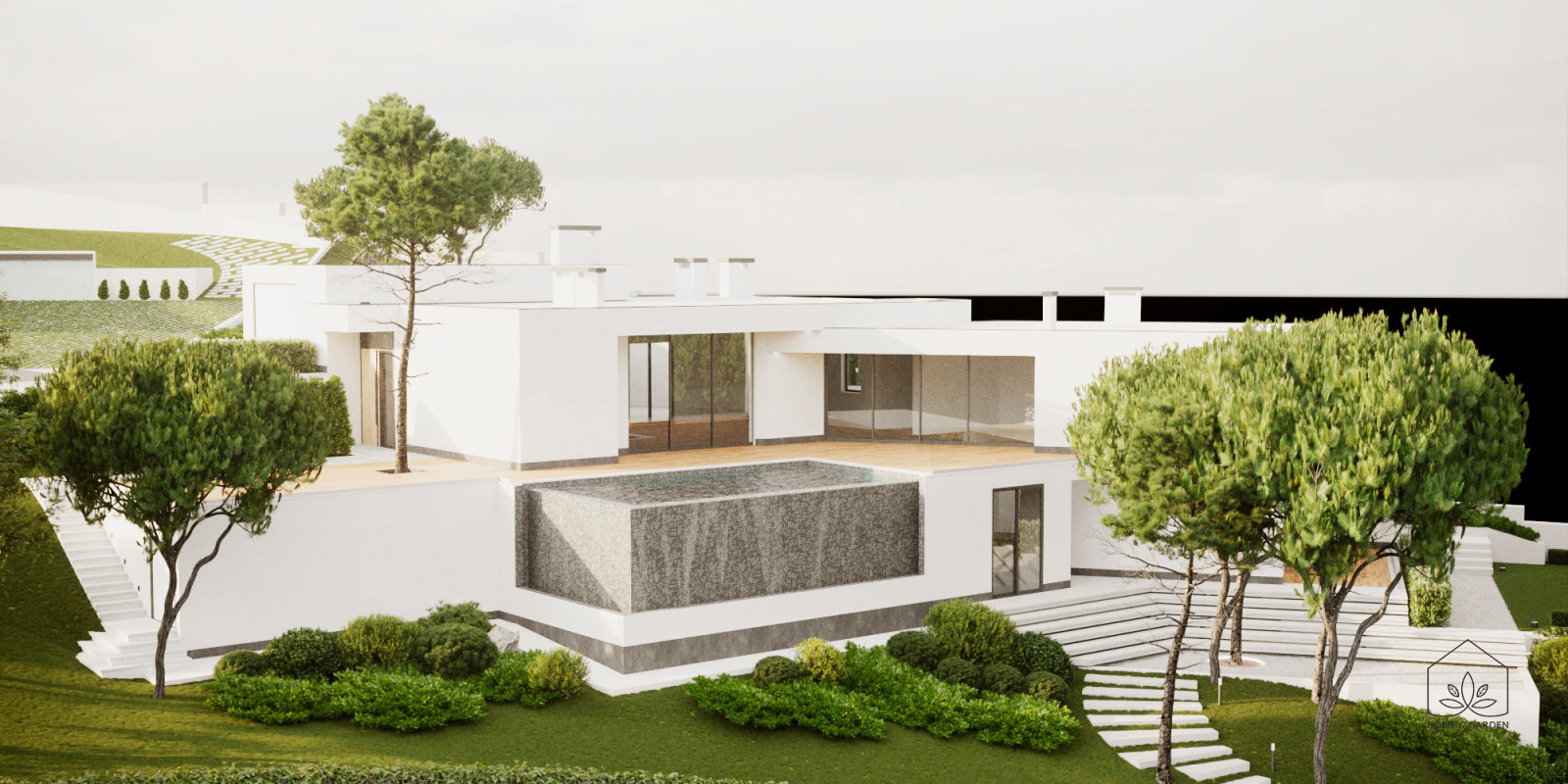 Ландшафтное проектирование участка и дизайн фасадов архитектуры