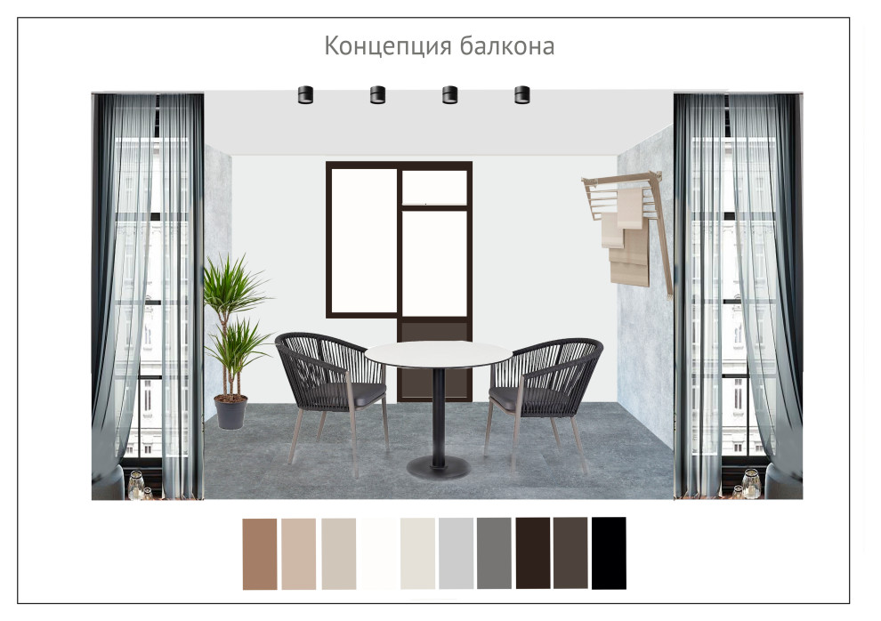 Коллажи к дизайн-проекту двухкомнатной квартиры