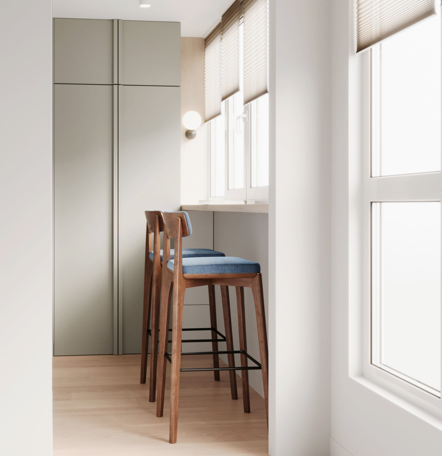 Современный интерьер с яркими акцентами и геометрическими формами