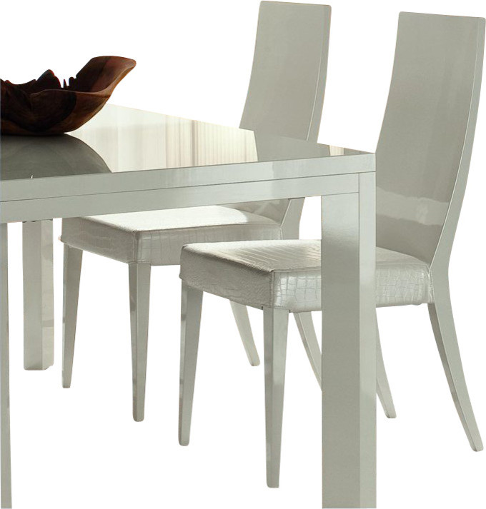 Rossetto Nightfly Wood Dining Chairs in White (Set of 2)