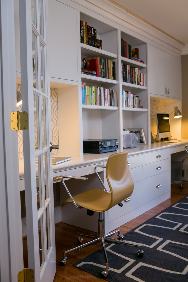 Design ideas for a contemporary home office in DC Metro.