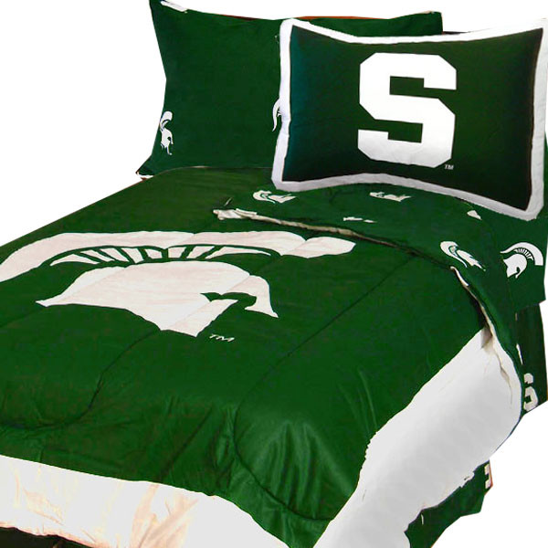 Ncaa Michigan State Bedding Green Collegiate Comforter Sheet