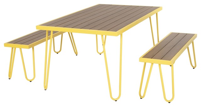 yellow outdoor dining set