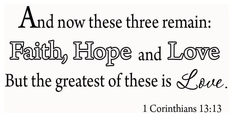 Vwaq And Now These Three Remain Faith Hope And Love Wall Decal Faith Hope And Contemporary Wall Decals By Vwaq Houzz